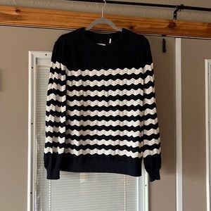 Barbour navy and white stripe sweater